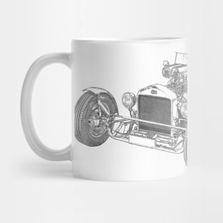 Ford Hotrod Red Vintage Wireframe Mug